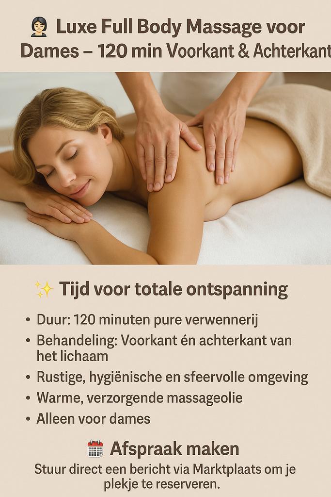 Massage ontspanning massage voor Dames, Diensten en Vakmensen, Welzijn | Masseurs en Massagesalons, Ontspanningsmassage, Overige massages