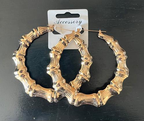Nieuw grote gouden oorbellen Bamboe Goud hoops  bamboo Goud, Sieraden, Tassen en Uiterlijk, Oorbellen, Nieuw, Knopjes of Stekers