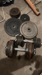 Gewichtschijven + stangen, Ophalen, Gebruikt, Halterstangen