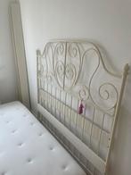 140cm Ikea metalen bed incl matras, Ophalen, Overige materialen, Wit, Tweepersoons