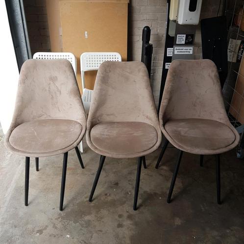 3 stoelen, let op onderstellen moeten vervangen worden !, Huis en Inrichting, Stoelen, Gebruikt, Drie, Metaal, Stof, Overige kleuren