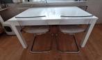 Ikea Bjürsta uitschuifbare witte eettafel GRATIS, Huis en Inrichting, Tafels | Eettafels, Ophalen, Gebruikt, 200 cm of meer, 50 tot 100 cm