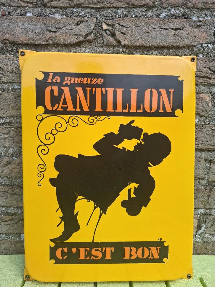Emaillebord La Gueuze Cantillon bier, Verzamelen, Biermerken, Nieuw, Reclamebord, Plaat of Schild, Overige merken, Ophalen of Verzenden