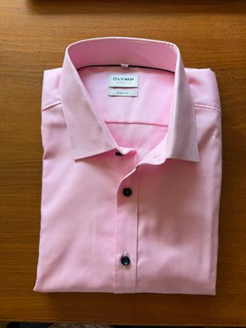 Nieuw roze overhemd van Olymp Level 5 maat 44 beschikbaar voor biedingen