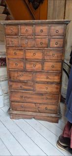 Mooie oude apothekerskast/ladenkast tekoop, Gebruikt, 5 laden of meer, Ophalen of Verzenden, Minder dan 100 cm