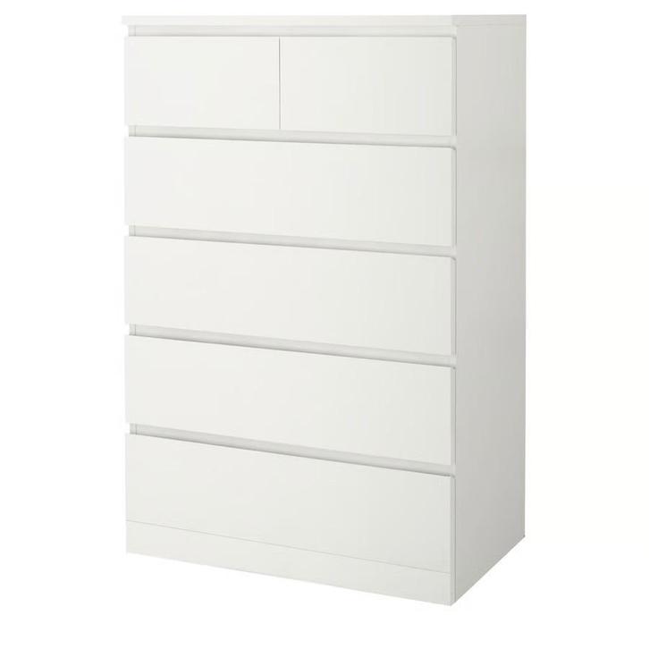 Ikea ladekast Malm, 6 lades - wit (80x123cm), Huis en Inrichting, Kasten | Ladekasten, Zo goed als nieuw, 100 tot 150 cm, 50 tot 100 cm