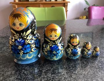 Baboesjka, Matroesjka, Rusland, blauw, vintage beschikbaar voor biedingen