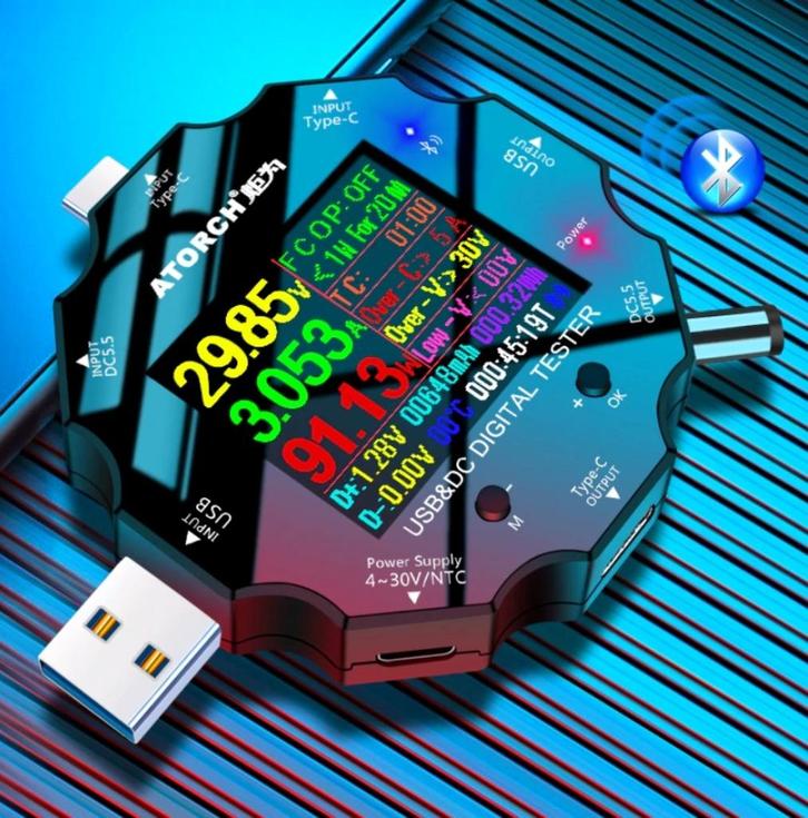 UD18 USB Tester Tester APP DC Digital Voltmete8, Hobby en Vrije tijd, Elektronica-componenten, Nieuw, Ophalen of Verzenden