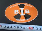 sticker BIB Brabants Inspectie Bedrijf bv, Verzamelen, Ophalen, Zo goed als nieuw, Bedrijf of Vereniging