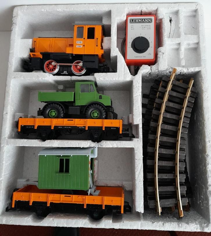 LGB 20530 Startset werktrein, lok, wagens, rails, trafo, Hobby en Vrije tijd, Modeltreinen | Overige schalen, Zo goed als nieuw