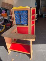 Houten poppenkast met winkeltje, handpoppen en houten bakjes, Kinderen en Baby's, Speelgoed | Houten speelgoed, Ophalen, Gebruikt