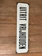 Emaille bord uitrit vrijhouden, Antiek en Kunst, Ophalen of Verzenden