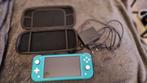 Nintendo Switch Lite met Originele Lader, Ophalen of Verzenden, Turquoise, Gebruikt, Met beschermhoes of tas