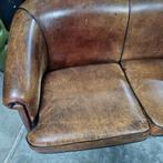 Oude schapenleren bank cognac kleur + BEZORGING GRATIS, Antiek en Kunst, Ophalen of Verzenden