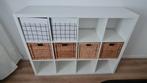 Ikea Kallax kast 3x4 + 6 mandjes (4 rotan + 2 stof), Ophalen, 50 tot 100 cm, Zo goed als nieuw, Minder dan 100 cm