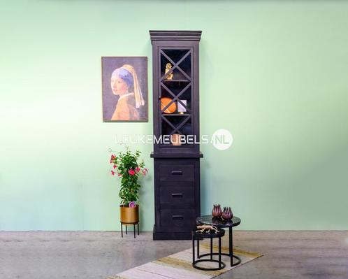 Buffetkast ‘Emma’ Zwart, 55 x 220 cm, Huis en Inrichting, Kasten | Ladekasten, Nieuw, 200 cm of meer, 50 tot 100 cm, 50 tot 75 cm