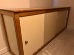 Dressoir licht eiken met cremekl. schuifpanelen, Ophalen, Met deur(en), Zo goed als nieuw, Eikenhout