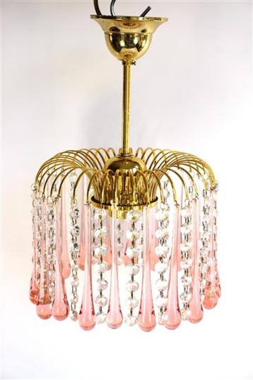 Teardrop - kroonluchter - glas roze pegels beschikbaar voor biedingen