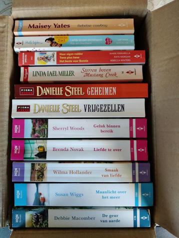 Doos boeken HQN + Danielle Steel + overig (14 verhalen) beschikbaar voor biedingen