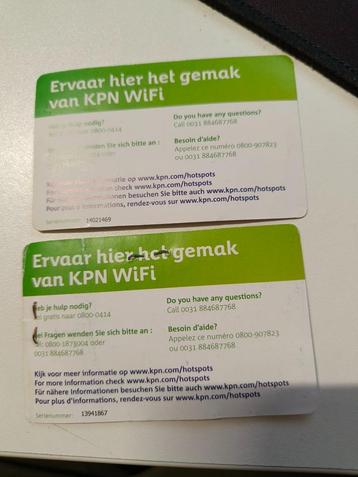2x KPN WiFi Access weekkaart beschikbaar voor biedingen