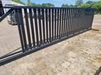 Schuifpoort 500x150cm verticale spijlen NIEUWE VOORRAAD!, Met poort, Nieuw, IJzer, Spijlenhekwerk