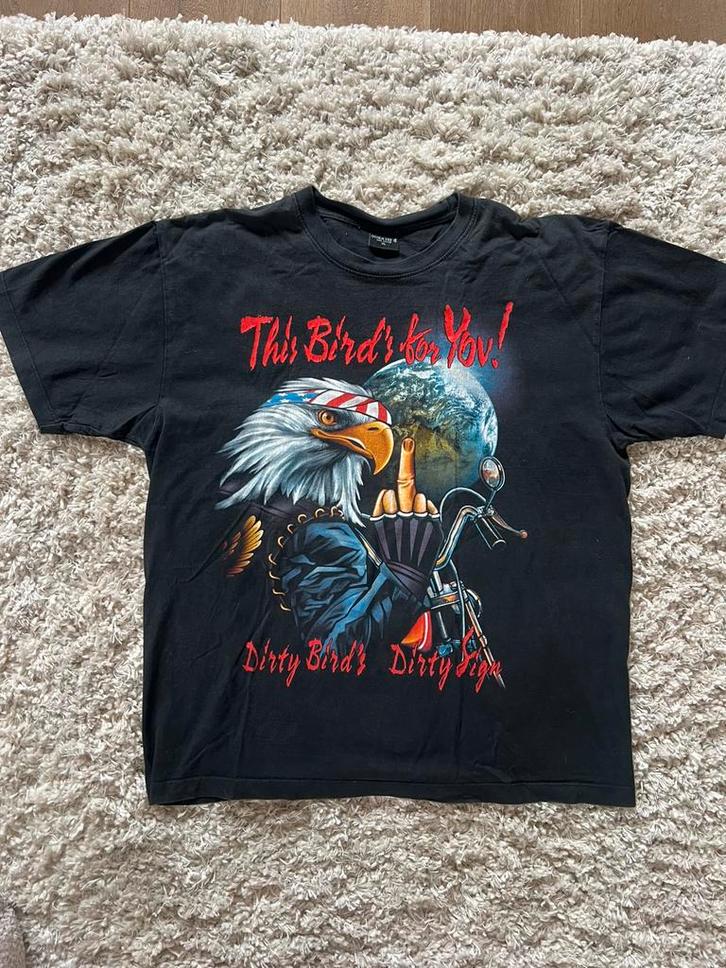 Vintage biker shirt, Kleding | Heren, T-shirts, Zo goed als nieuw, Maat 56/58 (XL), Zwart, Ophalen of Verzenden