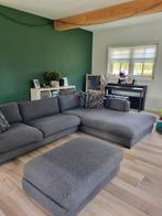 Grijze Hoekbank met Lounge en Hocker, Huis en Inrichting, Banken | Bankstellen, Ophalen