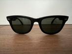 Vintage Ray-Ban Black folding Wayfarer Bausch & Lomb Rayban, Gebruikt, Zonnebril, Zwart, Ophalen of Verzenden