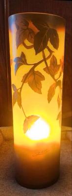 Prachtige glazen design lamp met bladeren Gallé ? SPOTPRIJS!, Gallé, Nieuw, Ophalen of Verzenden, Glas