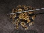 Gouden Plafondlamp met Kristallen Bloemen, Huis en Inrichting, Lampen | Plafondlampen, Ophalen, Zo goed als nieuw, Glas, Klassiek