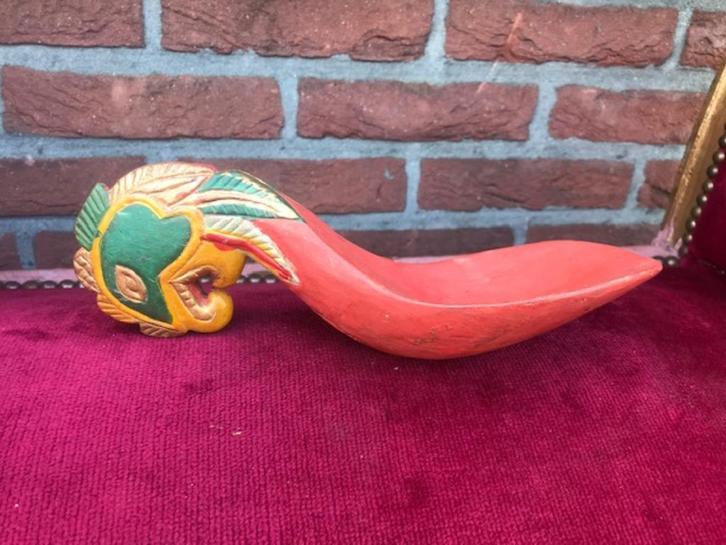 handgestoken rijstlepel, PAPEGAAI, Antiek en Kunst, Curiosa en Brocante, Ophalen of Verzenden