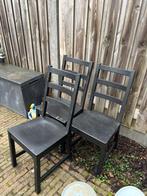 3 eettafel stoelen, Huis en Inrichting, Ophalen, Gebruikt, Zwart, Hout