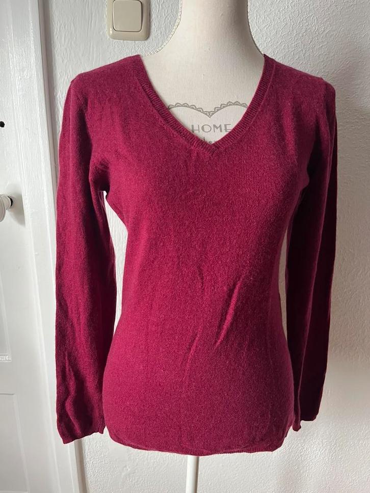 Tissaia, mooie bordeaux rode kasjmier trui, maat M, Kleding | Dames, Truien en Vesten, Zo goed als nieuw, Maat 38/40 (M), Overige kleuren