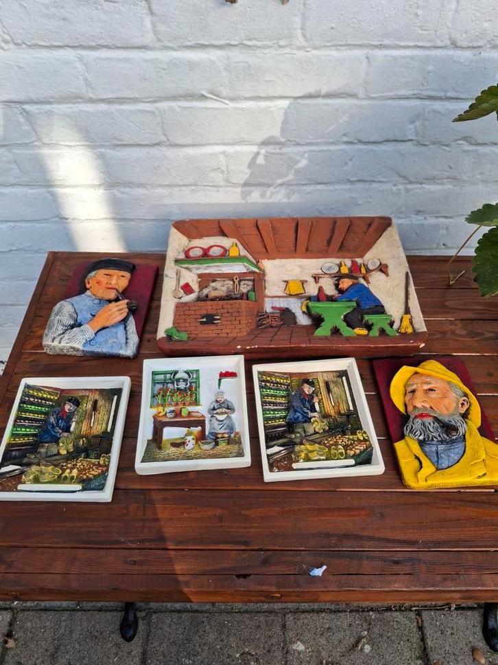 Vintage Wanddecoratie Set, Antiek en Kunst, Kunst | Beelden en Houtsnijwerken, Ophalen of Verzenden