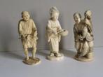 okimono ivoor 3 stuks boer-visser- geisha, Ophalen of Verzenden