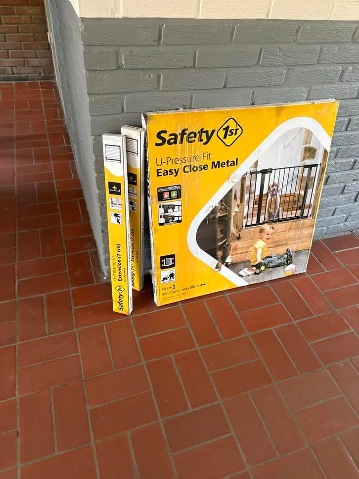 Safety 1st Traphekje + 2 Verlengstukken, Kinderen en Baby's, Traphekjes, Zo goed als nieuw, Klemhekje, Metaal of IJzer, 100 tot 115 cm