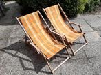 2 Retro Jaren 70 strandstoelen., Tuin en Terras, Tuinstoelen, Ophalen, Gebruikt