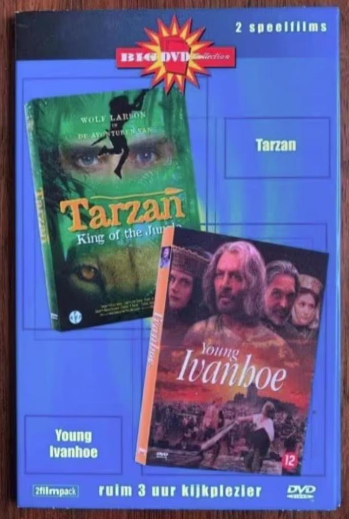 DVD Tarzan en Young Ivanhoe; 2 speelfilms, Cd's en Dvd's, Dvd's | Avontuur, Zo goed als nieuw, Vanaf 12 jaar, Ophalen of Verzenden
