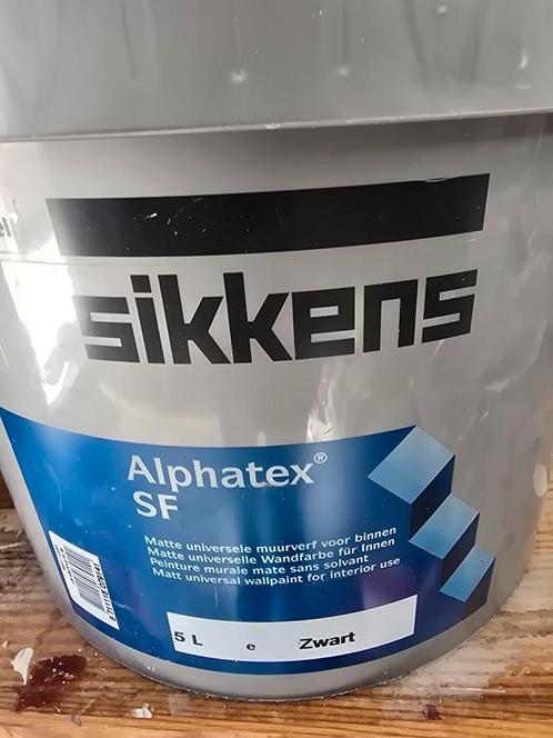 Sikkens SF Alphatex 5 liter nieuw zwart, Doe-het-zelf en Verbouw, Verf, Beits en Lak, Zo goed als nieuw, Verf, Minder dan 5 liter