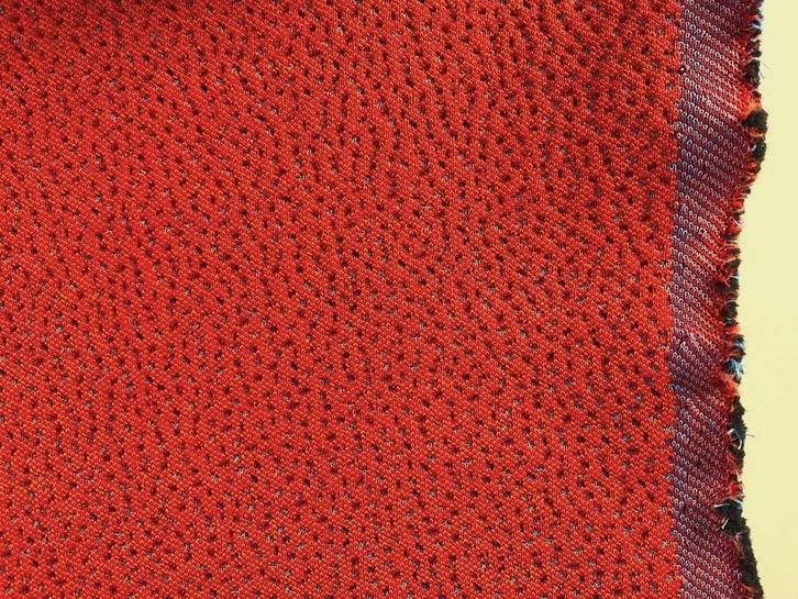 Kvadrat Febrik Sprinkles oranje+koningsblauw; 6 meter, Hobby en Vrije tijd, Stoffen en Lappen, Nieuw, Wol, 120 cm of meer, 200 cm of meer