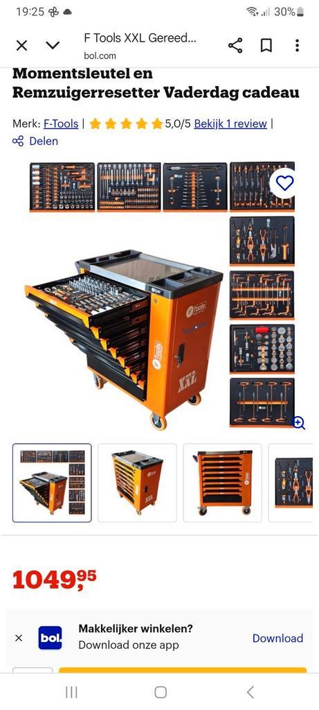 XXL GEREEDSCHAPSWAGEN 8 LADEN GEVULD MET MOMENTSLEUTEL, Auto diversen, Autogereedschap, Nieuw, Ophalen of Verzenden