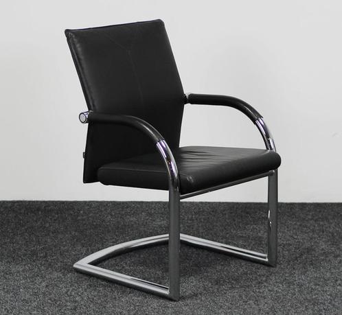 Klöber 984 Vergaderstoel Zwart Leder, Huis en Inrichting, Stoelen, Gebruikt, Eén, Leer, Zwart, Ophalen
