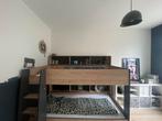 Stapelbed Leo Eik/Grijs 90x200 - Parisot, Ophalen, 90 cm, 160 tot 180 cm, Tweepersoons