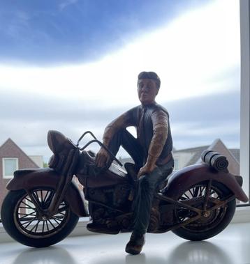 Vintage motorbeeld Harley stijl - Rubber wielen - Man Cave beschikbaar voor biedingen