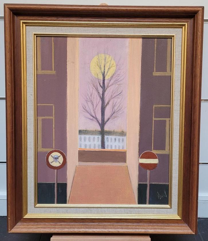 Robert ARENS, vervuiling in de stad, Antiek en Kunst, Kunst | Schilderijen | Klassiek, Ophalen of Verzenden