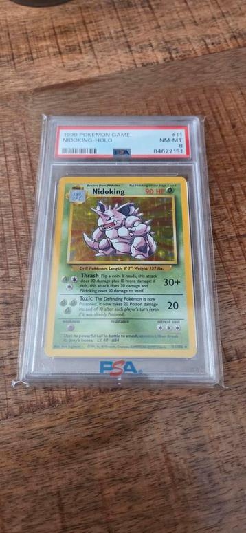 Nidoking Holo 1999 Pokemon Base Set PSA 8 beschikbaar voor biedingen