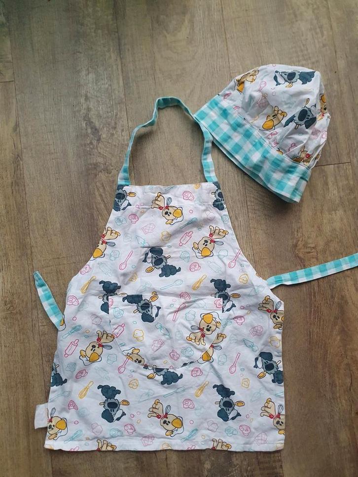 Keukenschort met muts Woezel en Pip, Huis en Inrichting, Keuken | Textiel, Gebruikt, Schort, Ophalen of Verzenden