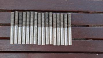 	16 stuks RVS tapeinden M12x100 beschikbaar voor biedingen