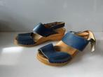 Blauwe Zweedse klompsandalen/ sandaaltjes Troentorp maat 37, Blauw, Zo goed als nieuw, Troentorp, Sandalen of Muiltjes