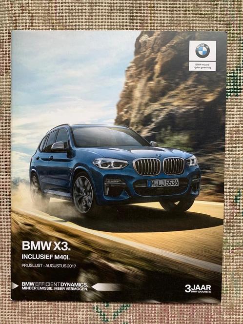 Nederlandse prijslijst BMW X3 G01 2017 nieuw, Boeken, Auto's | Folders en Tijdschriften, Nieuw, BMW, Ophalen of Verzenden